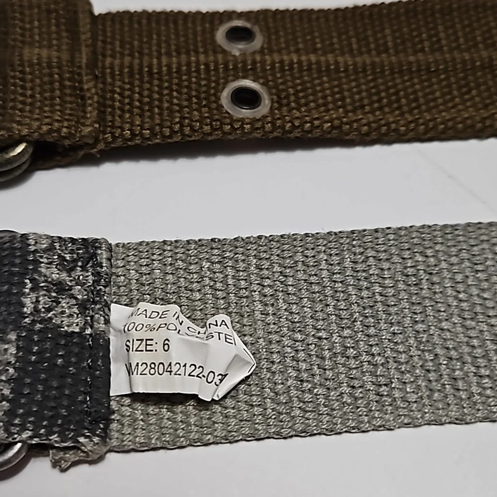 Boy's Adjustable Belts Strong Cloth Tweed Brown & Army Green Size 6/8 #B-40